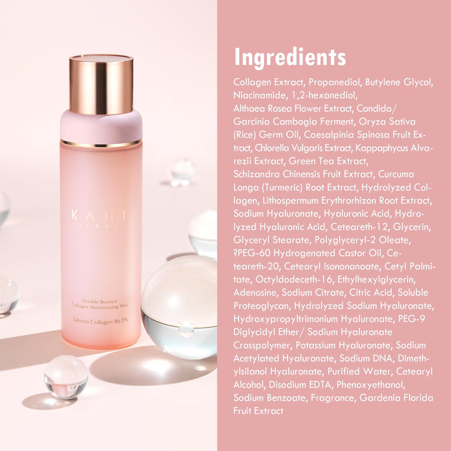 KAHI Fine Line Bounce Collagen Serum Facial Mist Ampoule Korean Skin Care | Hydrating Face Mist Daily Face Serum | Facial Mist Spray Hydration Daily Moisturizer for Face 4.06 fl oz