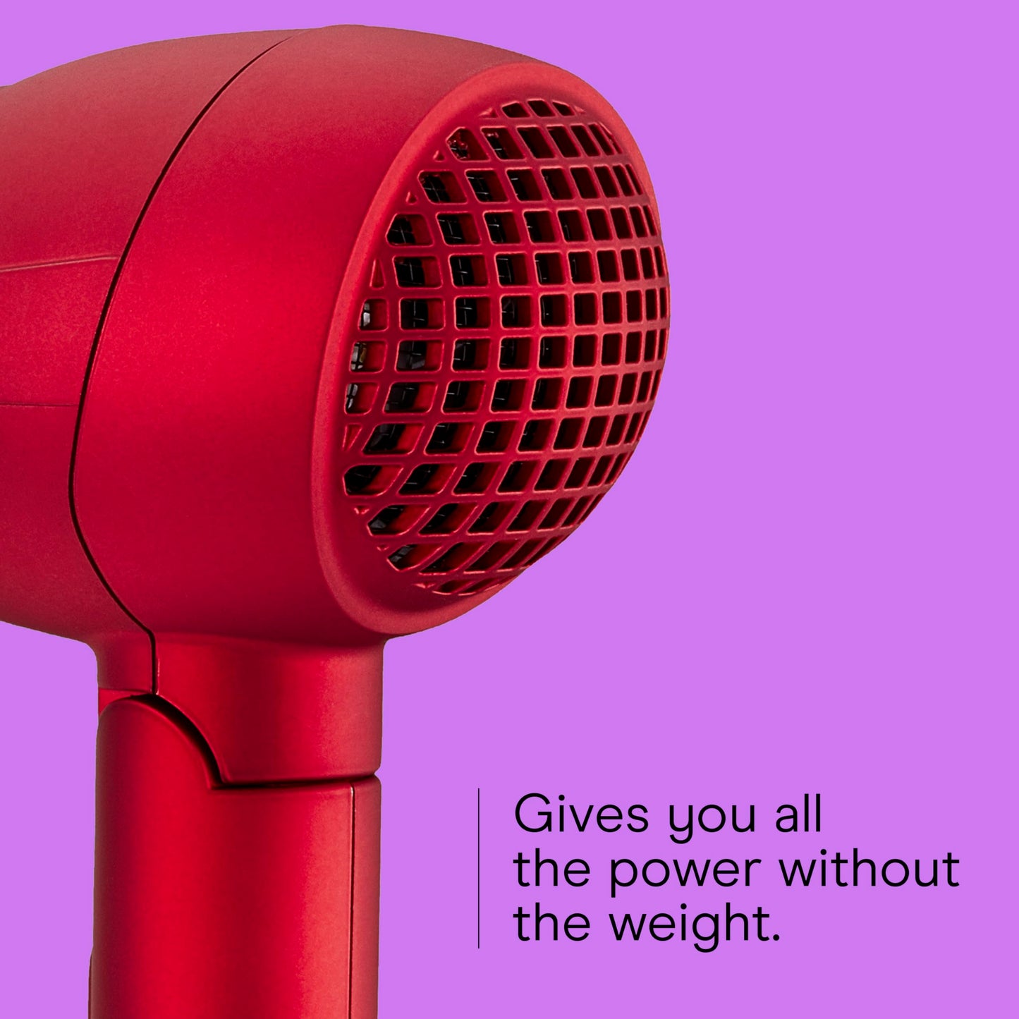 Conair Mini Pro Hair Dryer, Travel Hair Dryer with Folding Handle, Red