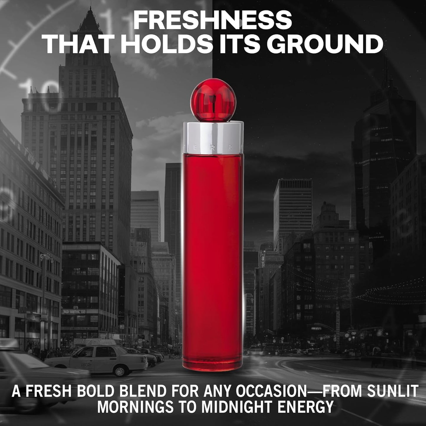 Perry Ellis 360° Red Eau De Toilette Spray for Men - Long-Lasting Cologne with Clove, Cinnamon & Patchouli - 3.4 fl oz (100 mL)