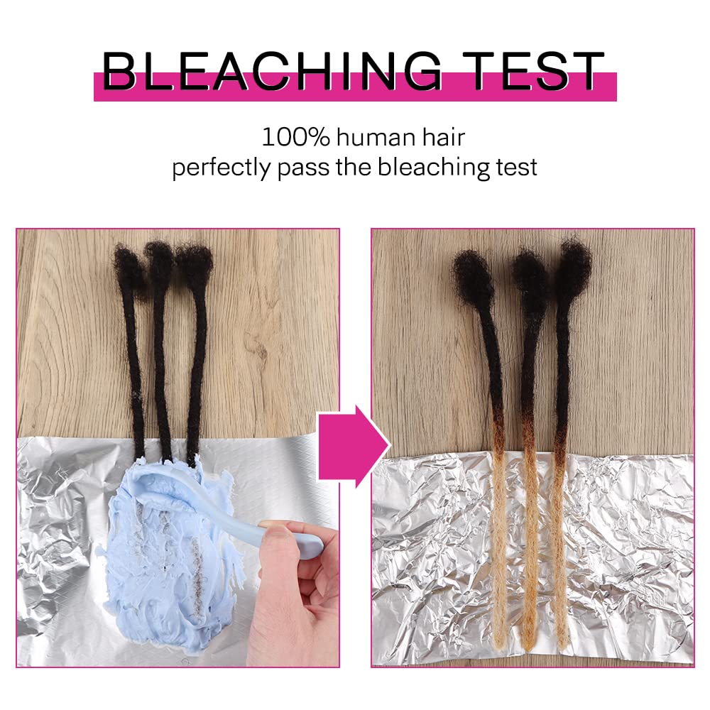 Orientdreads Afro Loc Extensions Human Hair 0.4cm 0.6cm 0.8cm Thickness Natural Black Human Hair Dreadlock Extensions for Man/Women Full Head Handmade Permanent loc Extensions Can Be Dyed