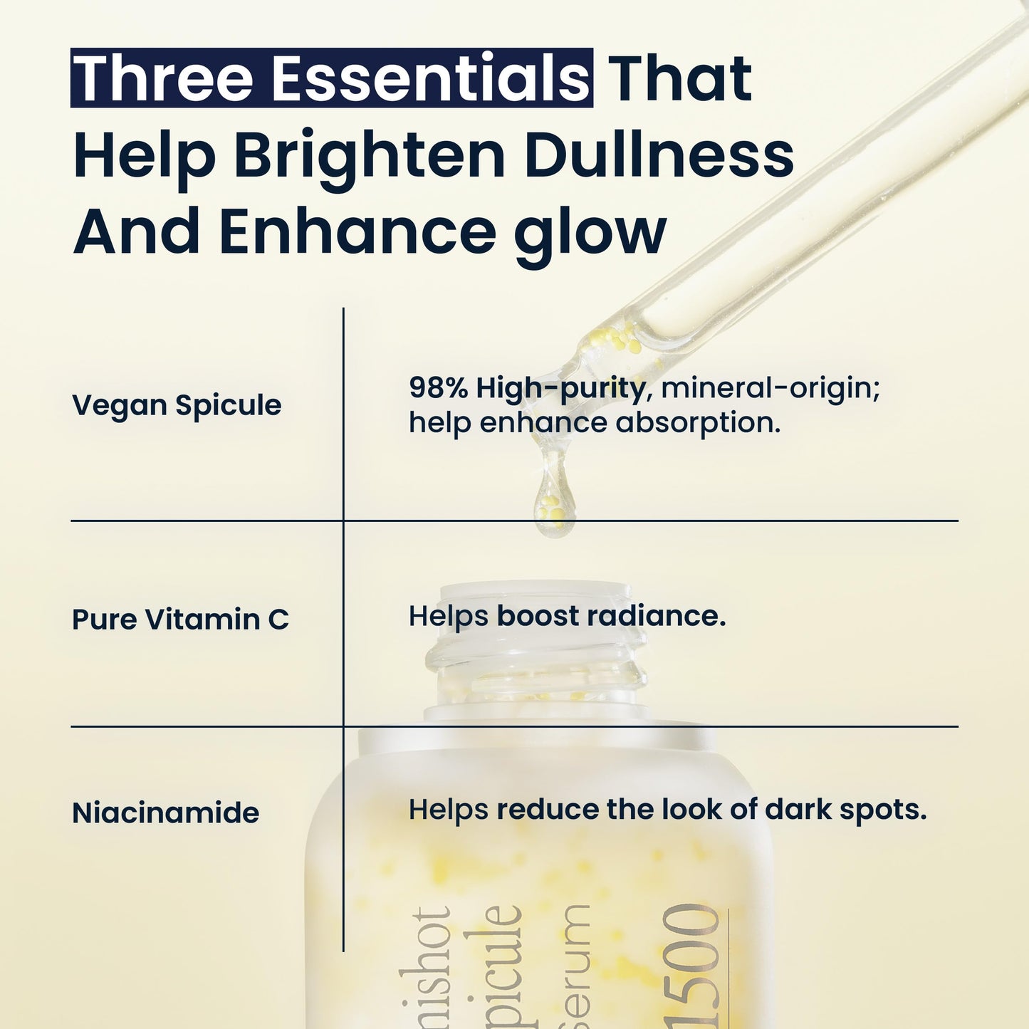 Dermela Lumishot Vita X2 Spicule Booster Serum, Vegan Spicules with Vitamin C + Niacinamide, Glutathione & Panthenol, Brightening & Texture Care 1.01 fl oz (30ml) | Korean Face Serum for Uneven Tone