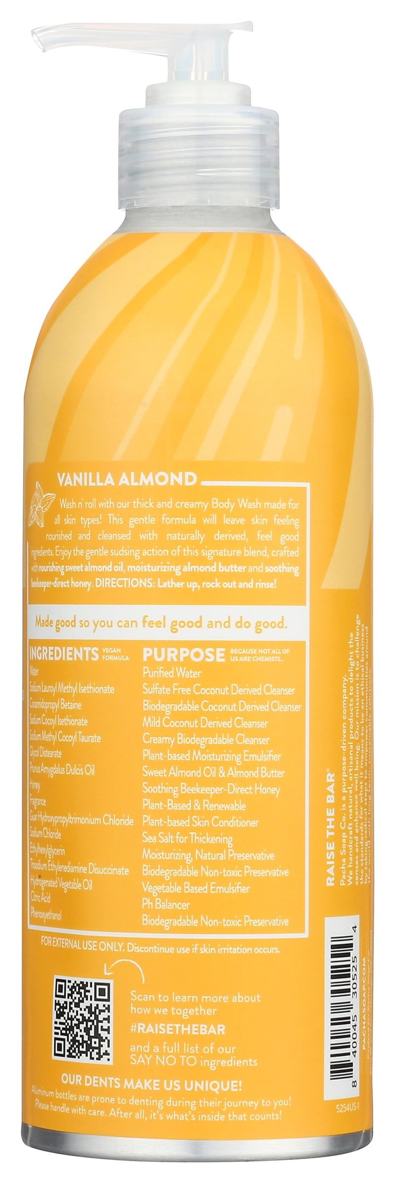 Pacha Soap Vanilla Almond Body Wash, 16 FZ