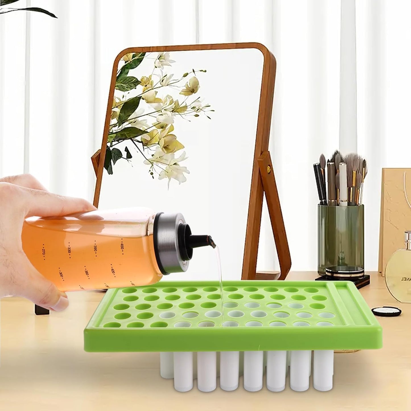 ABuff Lip Balm Tubes - 200 Pcs 5g Empty Plastic Containers for DIY Lipsticks & Solid Perfume | Includes Filling Tray & Spatula