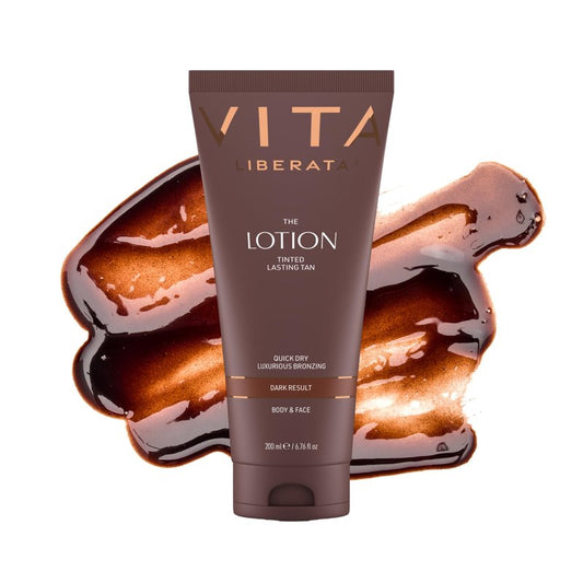 Vita Liberata Fabulous Gradual Tanning Lotion - Dark - Tinted, Natural Looking Tan Designed for Face & Body, Quick Drying Formula, Formulated with Hyaluronic Acid, 6.76 fl oz