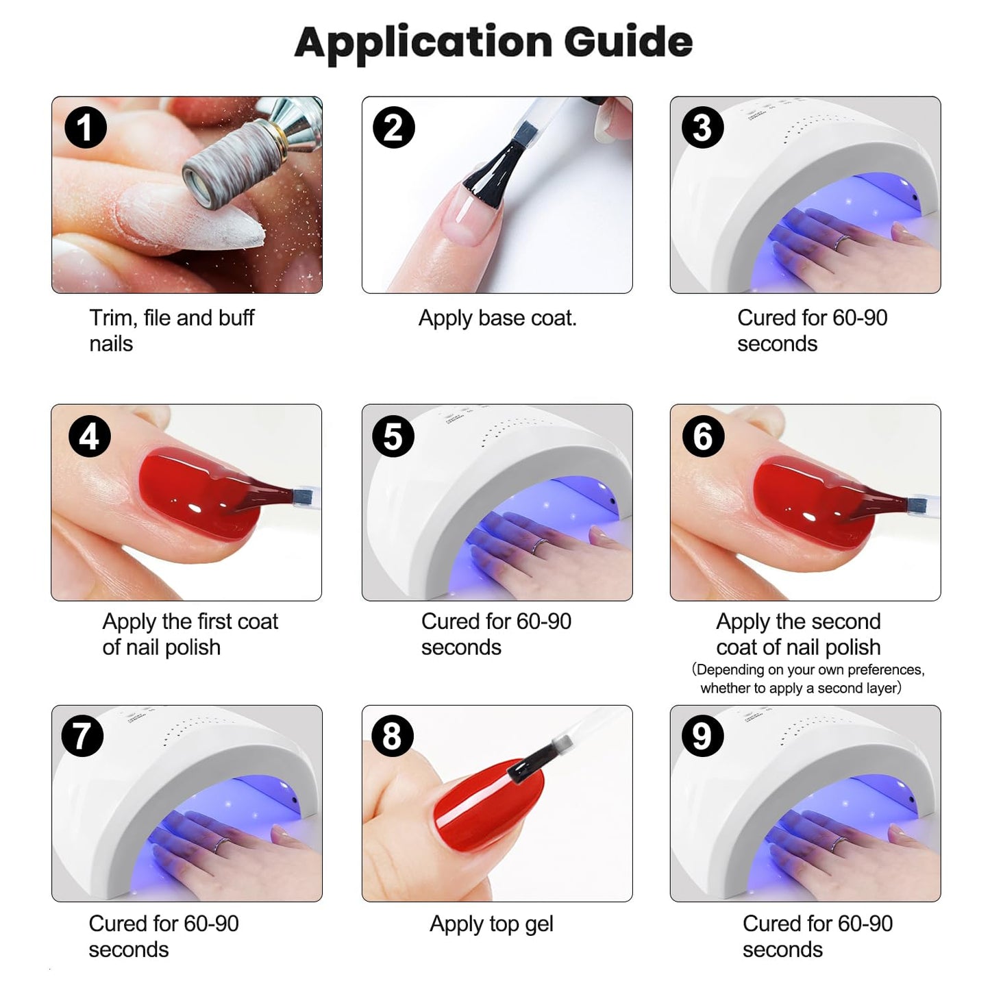 Vishine Gel Nail Polish 6 Colors Art Set, Mirror Soak Off UV LED Classic Color Set 8ml