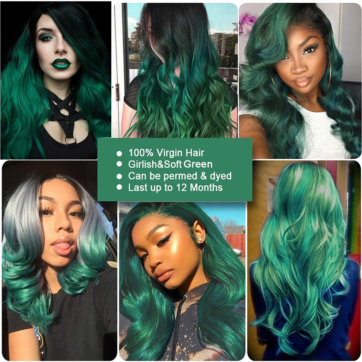 SEXAYHAIR Bule Bundles 16Inch Brazilian 100% Human Hair 1b/Blue 1 Bundle Body Wave, 2 Tone Blue Ombre Virgin Hair 1Bundles Human Hair for Women(16inch blue)