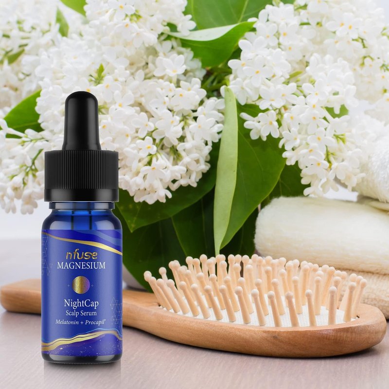 nfuse NightCap Hair Growth Serum with Melatonin, Magnesium, & Peptides, Nighttime Scalp Serum for Thinning Hair, Reduces Shedding & Supports Fuller, Thicker, Healthier Hair, Relaxation & Sleep Support