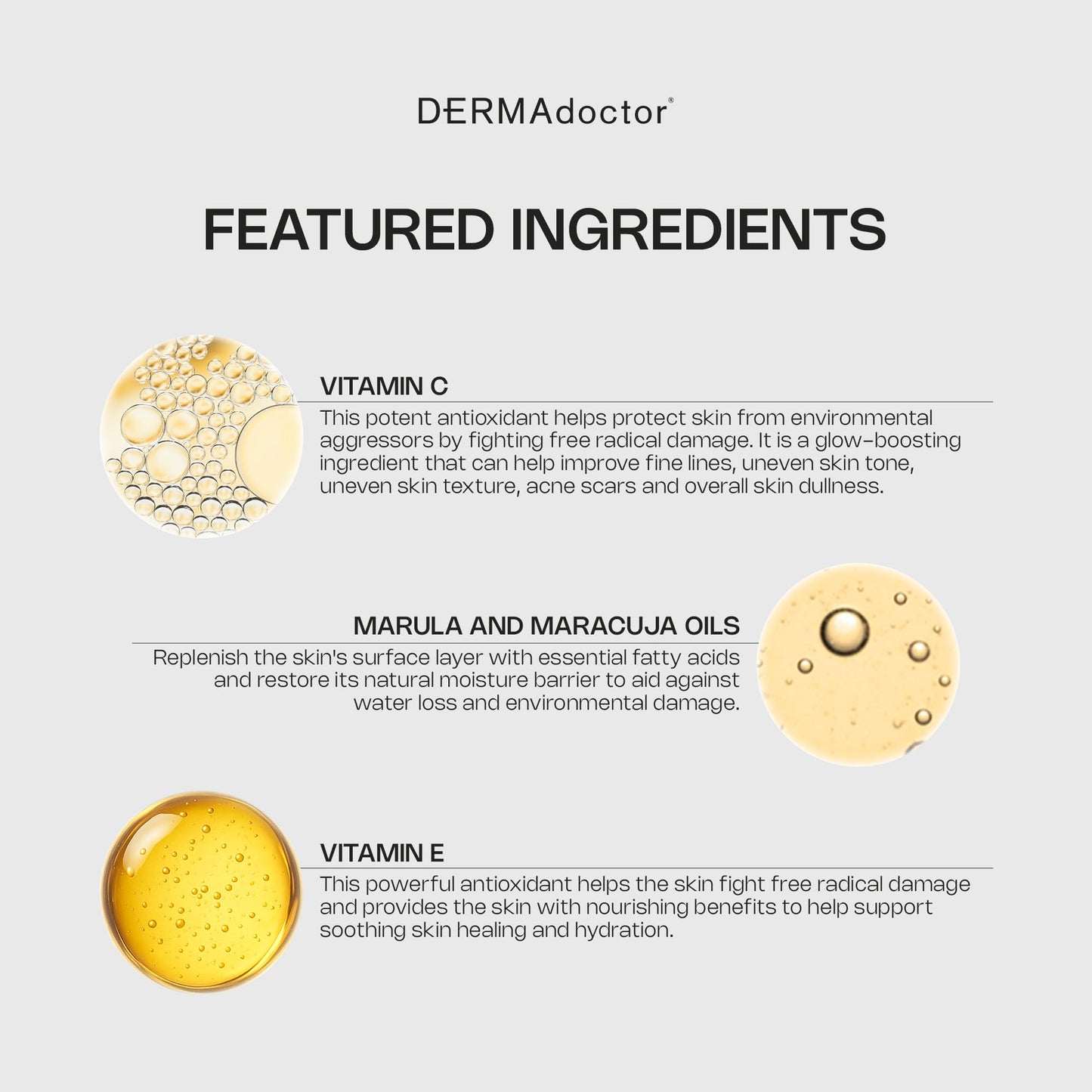 DERMAdoctor Vitamin C Oil for Face, Hydrating 20% Vitamin C Night Oil, 1 Oz