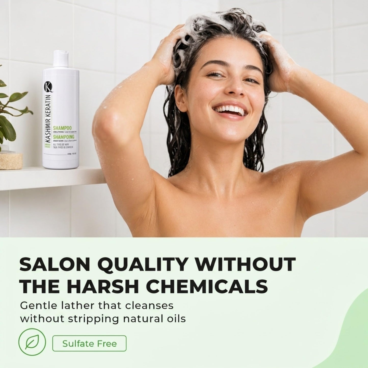 Kashmir Keratin Enriched Shampoo,Sulfate free shampoo,Paraben Free,For All Types Of Hair (16 Fl. Oz)