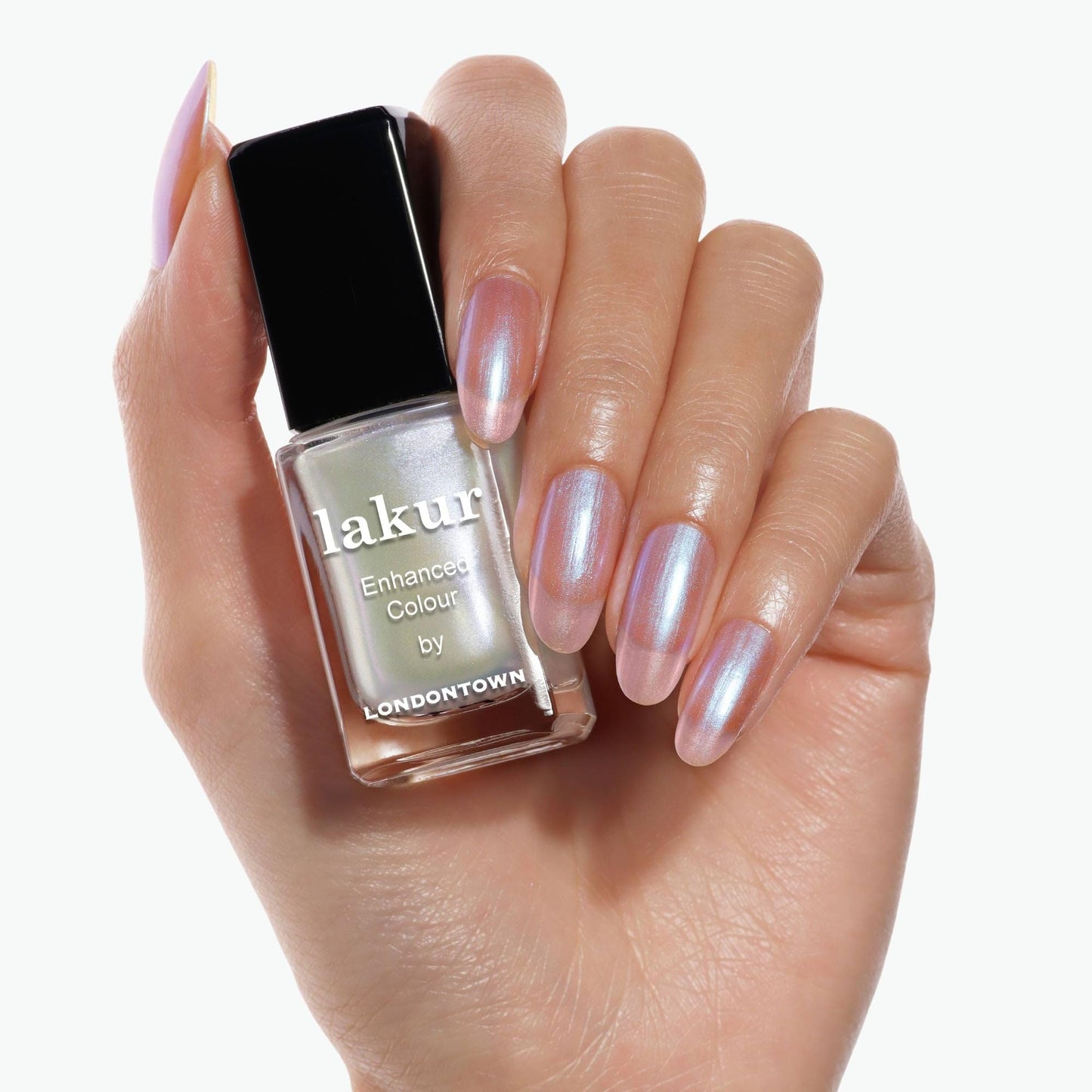 LONDONTOWN Lakur Nail Polish/Topper - Chrome Glaze - Enhanced Color Long Lasting Top Nail Coat Gel-free Shine Nail Look, Starry Chrome Topper, 0.4 oz