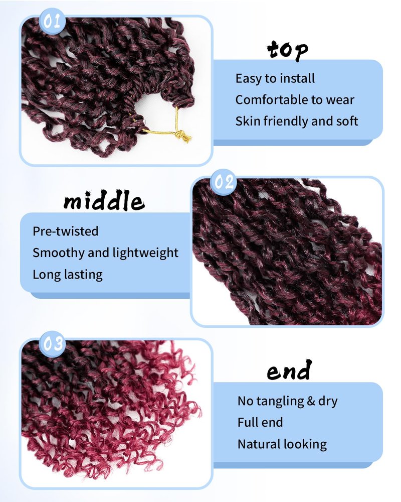 Eerya 8 Inch Yanky Twist Crochet Hair for Women 8 Packs Fluffy Prelooped Senegalese Spring Mini Yankee Yaki Twists Crochet Braids Synthetic Braiding Hair Extensions (8 inch, T1B/4/30)