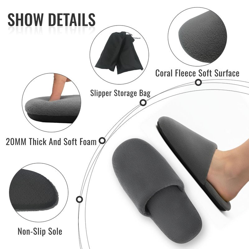 LumiLoom Disposable Washable House Slippers for Guests, Thickened Cotton Non-Slip Spa Footwear, Reusable Hotel Guest Slippers for Women and Men, Travel and Bridesmaid