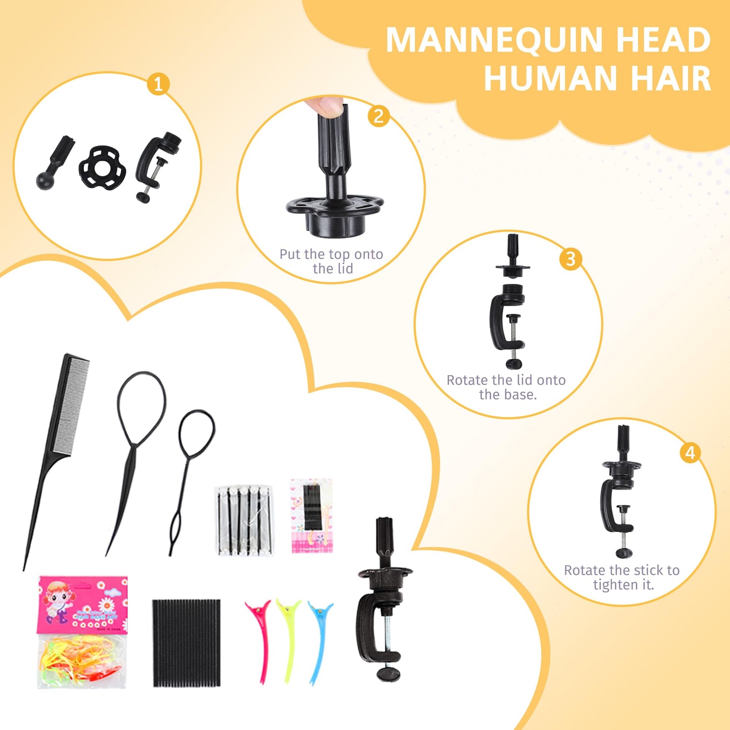Mannequin Head with 100% Human Hair Dark Brown Doll Head