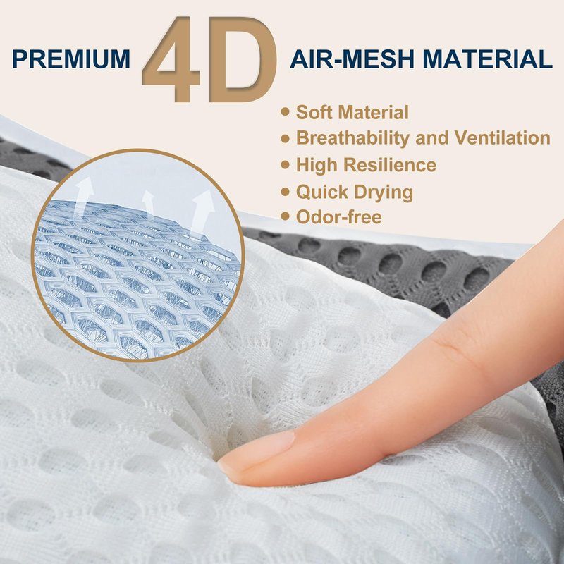 ZYIDBNG Bath Pillow for Tub Ergonomic Cat Shape and Bear Shape Design Bath Pillow for Head and Neck Support SPA Gift Bathtub Pillow 4D Air-Mesh with Suction Cups Washable Gray(1 Pack)