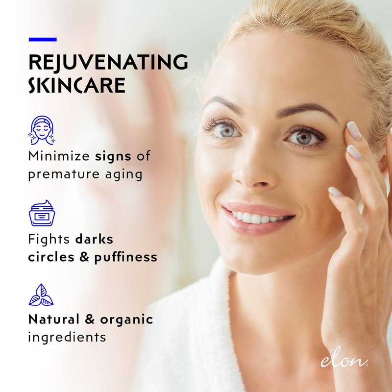 Elon Youth Under Eye Gel - Hyaluronic Acid & Plant Stem Cells | Anti-Aging Dark Circle Reducer for All Skin Types (1oz/30ml)