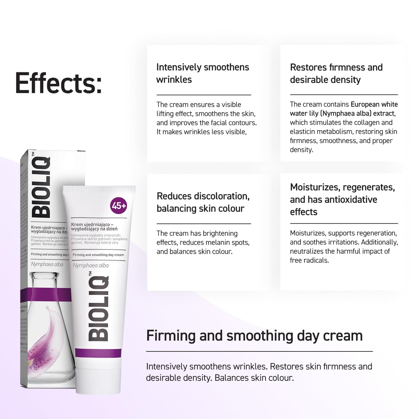 Bioliq Firming Day Cream | Wrinkle Smoothing with European White Water Lily Extract - 50ml