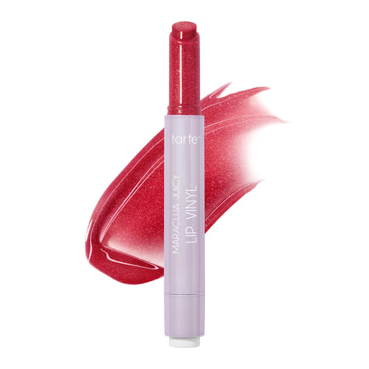 tarte maracuja juicy lip vinyl gloss – Hydrating & Volumizing Lipgloss Balm with Hyaluronic Acid, Vitamin E to Plump & Moisturize, Vegan & Cruelty-Free, full size, shimmering cranberry