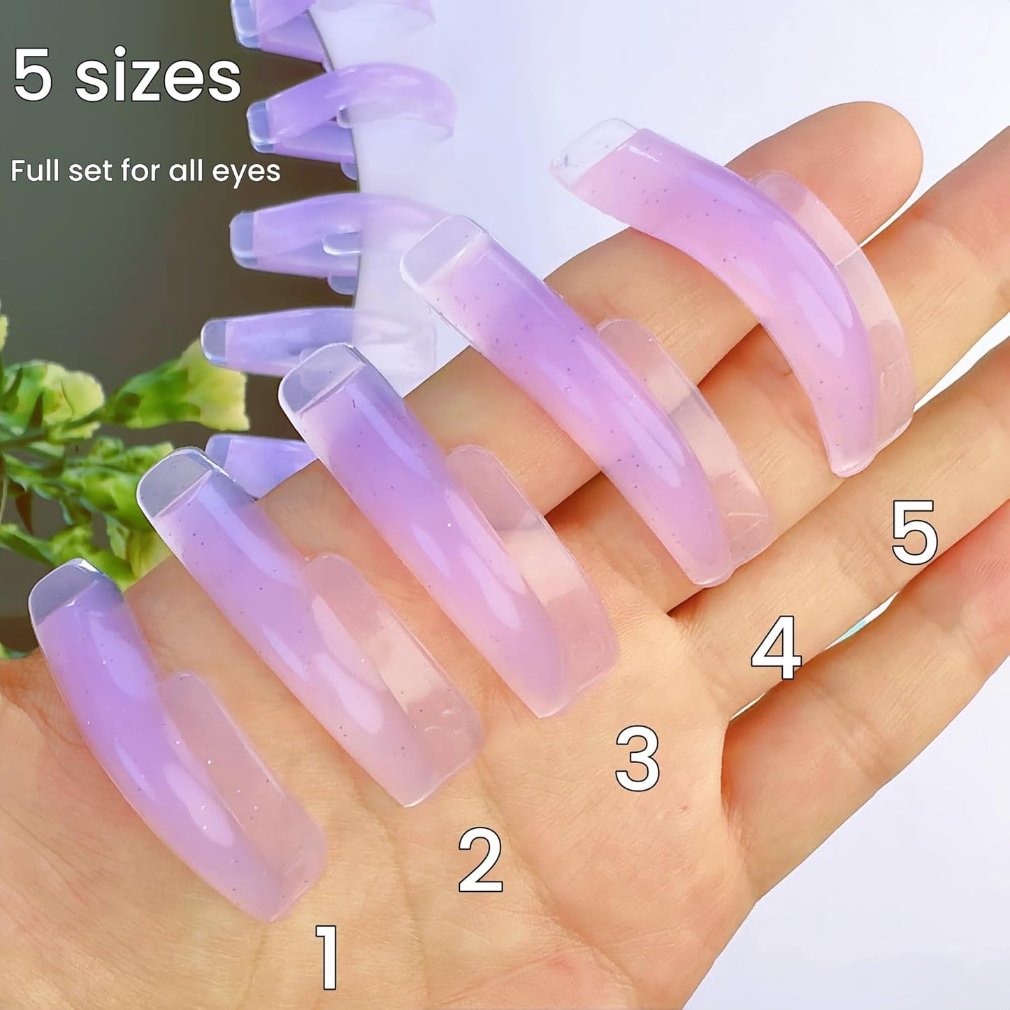 Silicone Lash Lift Shields - Japanese Cat Eye Pads for J Curl Lifting | 5 Sizes, Elastic Perming Rods