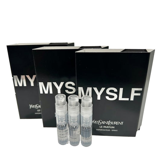 Yves Saint Laurent MYSLF LE PARFUM YSL Sample Spray Perfume Trial Size Partially Filled Vials 1.2 ml / 0.04 fl oz (set of 3)