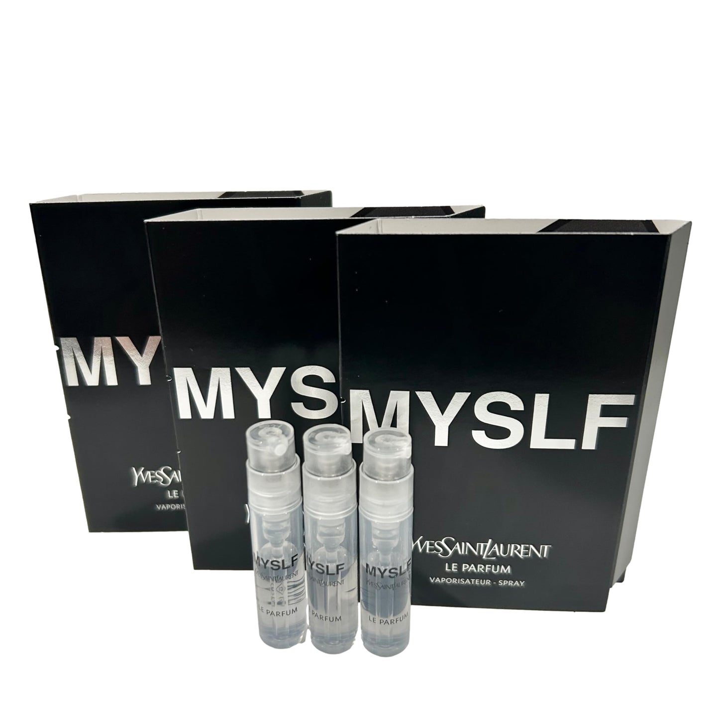 Yves Saint Laurent MYSLF LE PARFUM YSL Sample Spray Perfume Trial Size Partially Filled Vials 1.2 ml / 0.04 fl oz (set of 3)