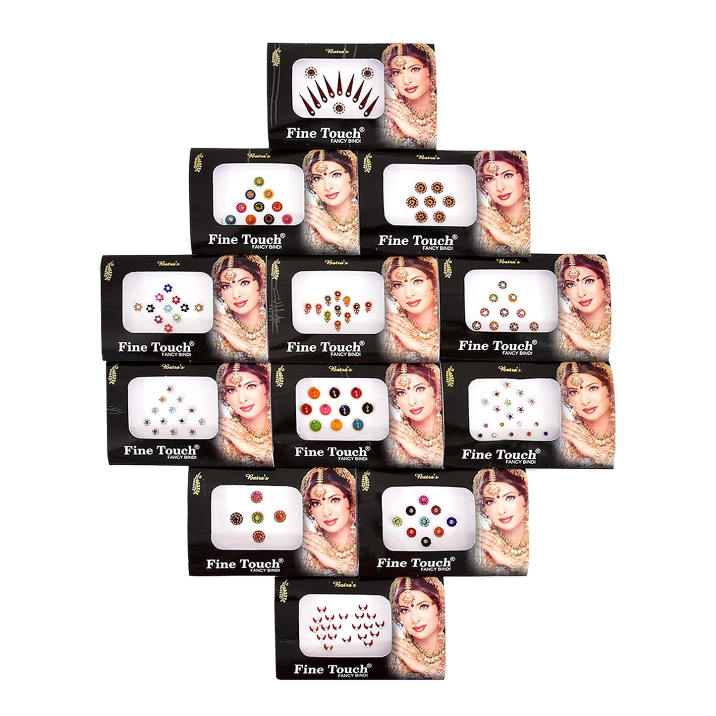6 Packs- 42 Self-Adhesive Bindis Small to Long Forehead Tika