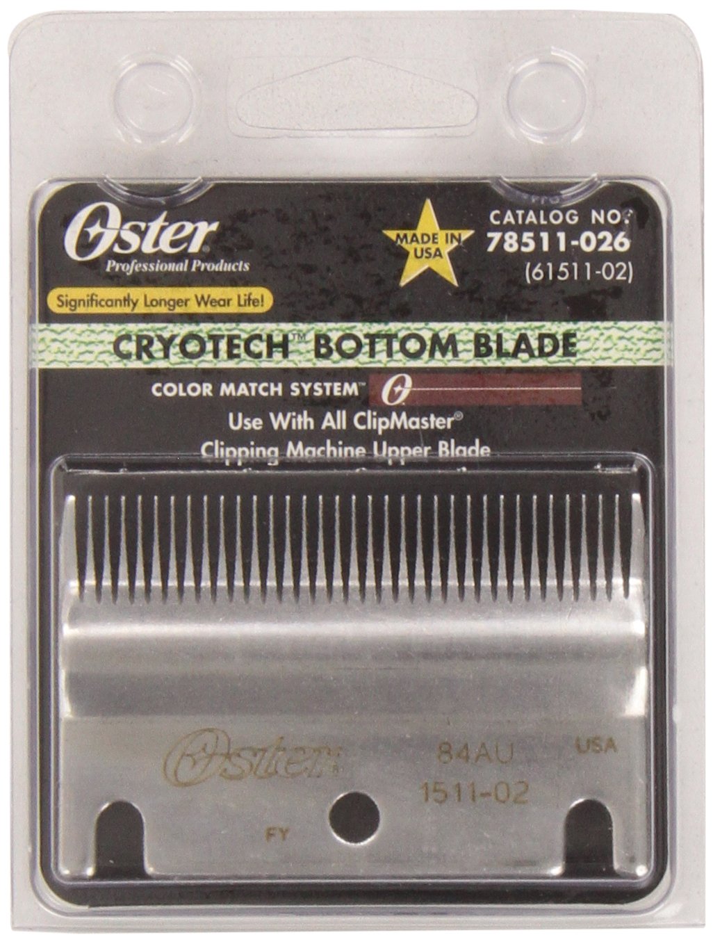 Oster Clipmaster Bottom Clipper Blade, Size 84AU (078511-026-001)