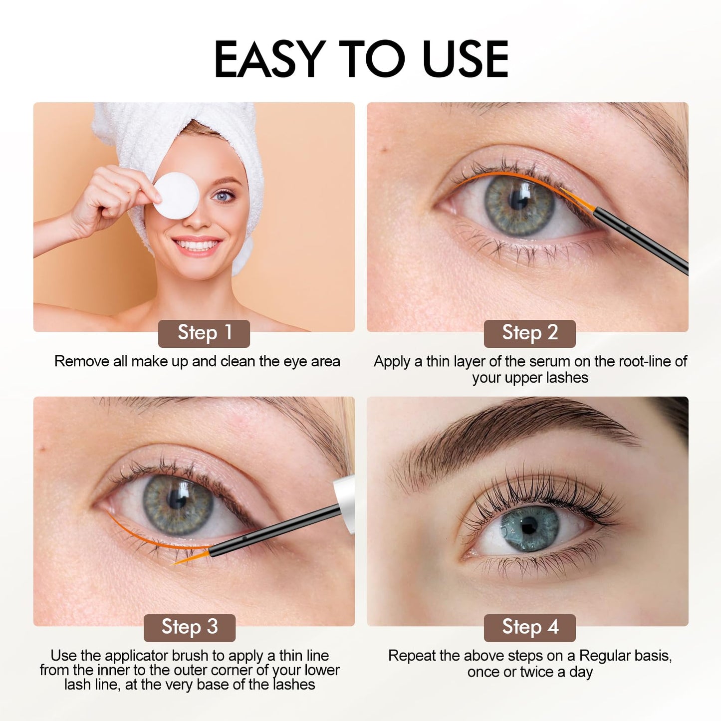 Simpout Eyelash Growth Serum - Fuller & Longer Looking Eyelashes Lash Enhancing Serum, Voluminous Lengthening Natural Lash Enhancer, Vegan & Cruelty-Free (Silver)