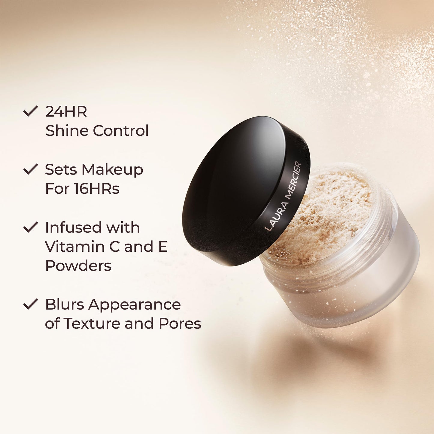 Laura Mercier Translucent Loose Setting Powder in Shade Translucent: 24 HR Shine Control, Soft Matte Finish, Best for Normal to Oily Skin, For Very Fair to Medium Skin Tones + Velour Puff Bundle