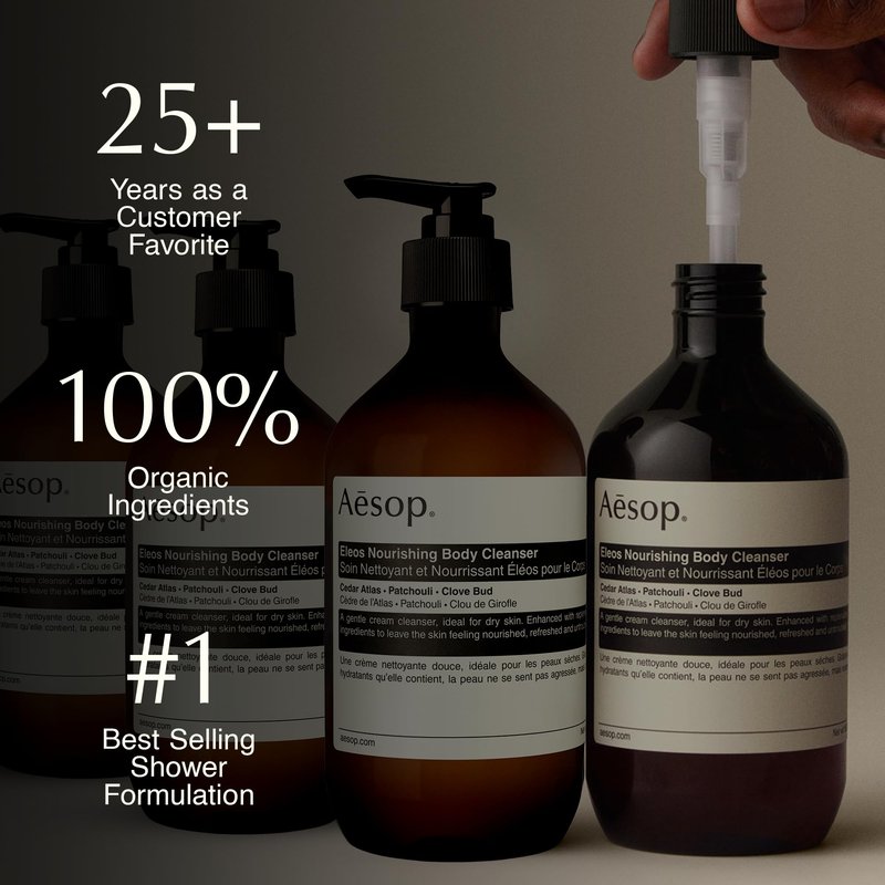 Aesop Eleos Nourishing Body Cleanser | Moisturizing Body Wash for Dry, Dehydrated Skin | Made with Shea Butter & Lavender Oil | 500 mL / 16.9 oz