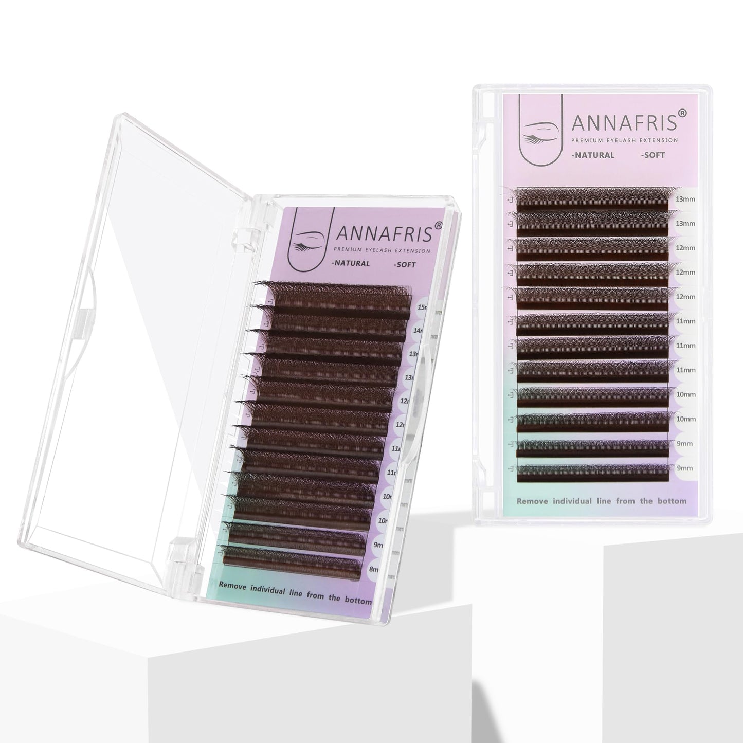 ANNAFRIS 4D Brown Premade Fan W Shape Eyelash Extensions 0.07 C Curl 8-15mm Mix Volume Self Fanning False Lashes Makeup Supplies Professional Use Lash Extension(0.07 C, 8-15mm Mix)