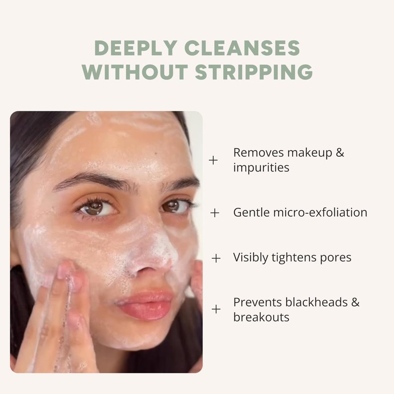Matter of Monday Face Wash – Gentle Exfoliating Cleanser for Sensitive Skin | Refines Pores, Removes Makeup, Softens Skin, Fruit Enzymes, Barrier Protection, Non-Stripping, 3.4 fl oz