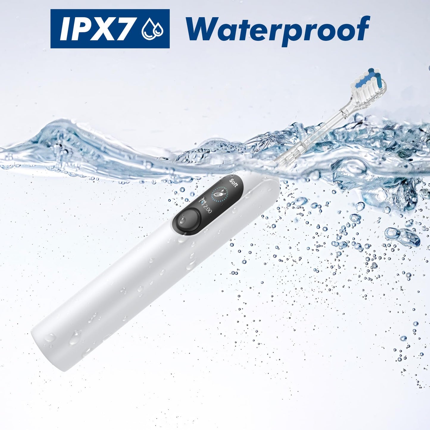 Nefwhof Electric Toothbrush for Adults, Rechargeable Sonic Toothbrush with 42,000 VPM, 5 Modes, 2-Min Timer, IPX7 Waterproof, 6 Brush Heads, Travel Friendly