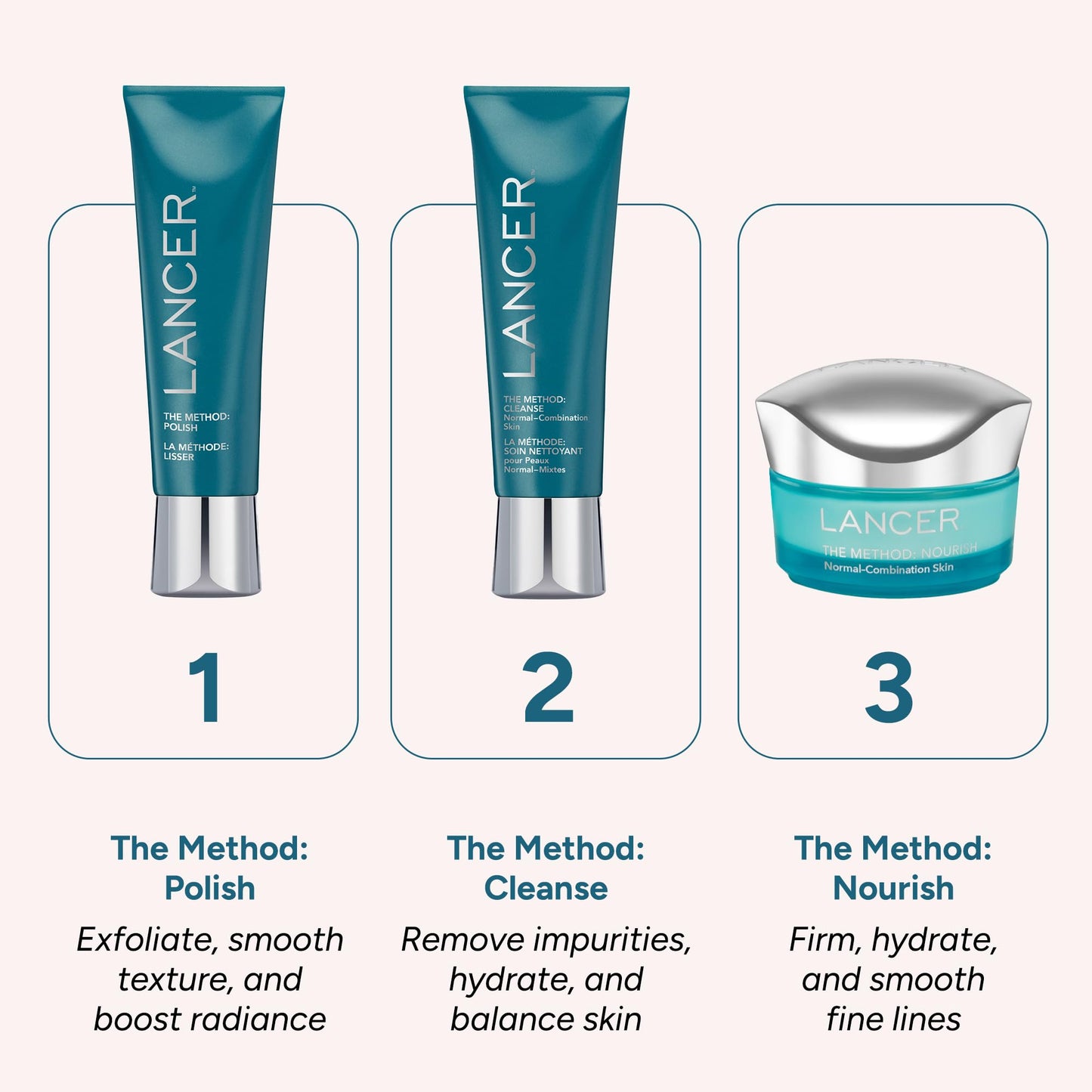 Lancer Skincare The Method: Polish Facial Exfoliator, Daily Exfoliating Face Wash with Natural Minerals, Polish Normal-Combination Skin, 2 Fluid Ounces