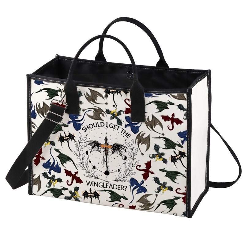 BWWKTOP 4Wings Dragon Makeup Bag Fantasy Bookish Gift Iron Flame Dragon Rider Zipper Pouch Bag Riders Quadrant Gift (GET THE WINGLEADER BG)