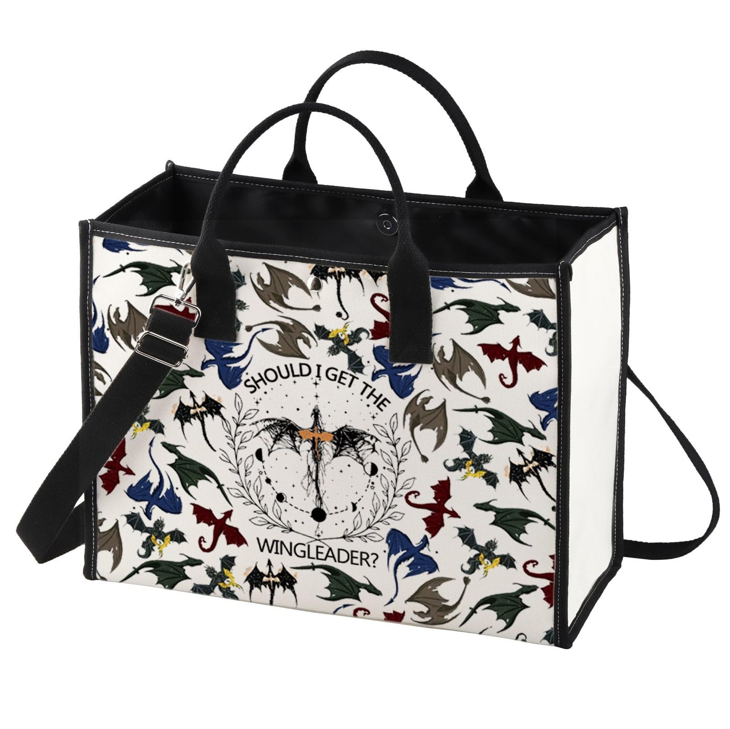 BWWKTOP 4Wings Dragon Makeup Bag Fantasy Bookish Gift Iron Flame Dragon Rider Zipper Pouch Bag Riders Quadrant Gift (GET THE WINGLEADER BG)