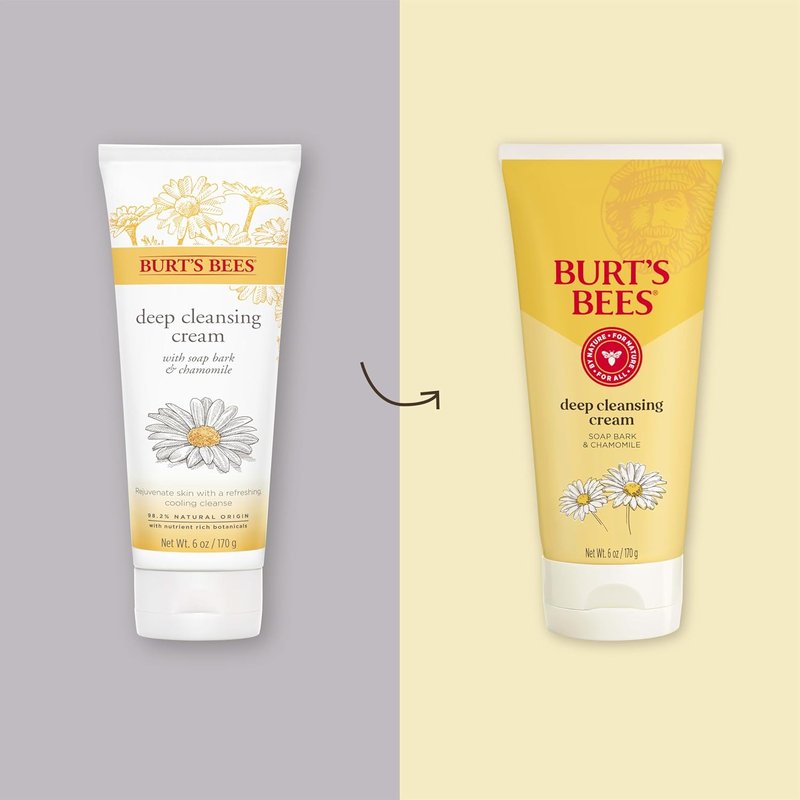 Burt's Bees Deep Cleansing Cream - Soap Bark & Chamomile, 6 Oz | Gentle Facial Cleanser