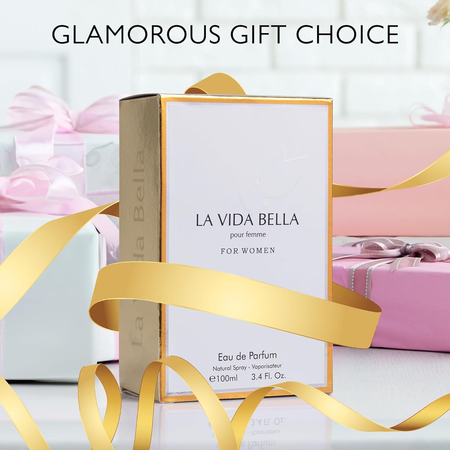 La Vida Bella Eau De Parfum for Women | Floral Fruity Fragrance - Rich Aroma with Iris, Jasmine & Orange Blossom - 3.4 Fl Oz (100ml)