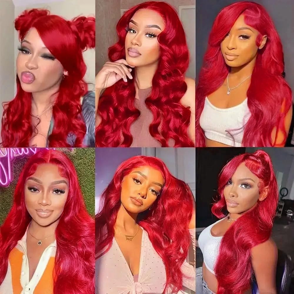 Red Bundles Human Hair Burgundy Body Wave 3 Bundles 12 14 16 Inch Unprocessed Virgin Remy Wine Red Body Wave Bundle Human Hair Extensions
