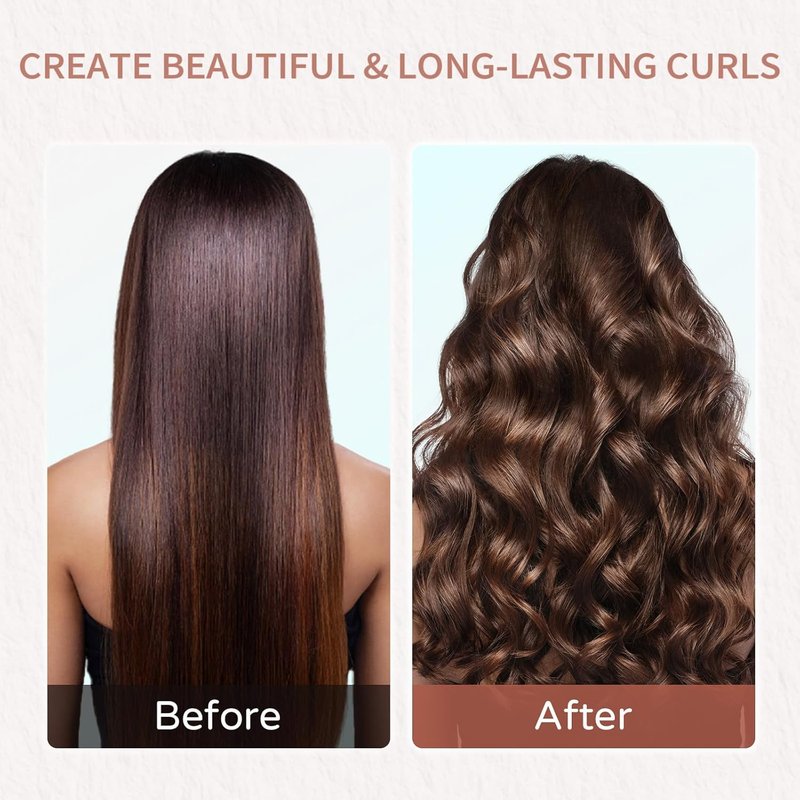 Automatic Curling Wand - 1 Inch Rotating Curling Iron for Long Hair | Fast Heating, Dual Voltage, 12 Temp Settings