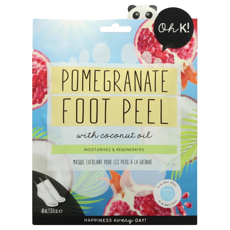 Pomegranate Foot Peel Mask - Exfoliating Treatment for Dry Feet & Cracked Heels | 1 Pair