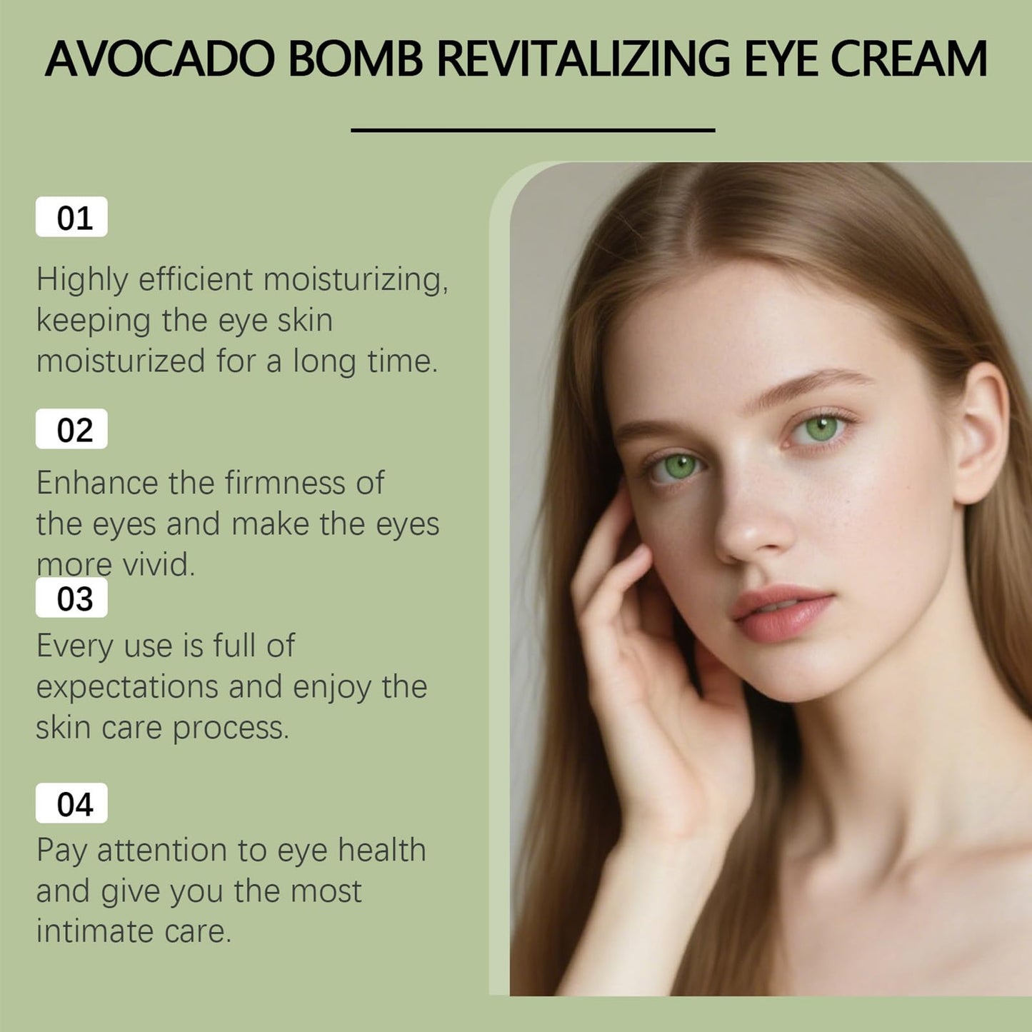 Grospe Avocado Eye Cream,Enhances Elasticity Around The Eyes, Hydrating Eye Cream With Avocado Oil,Vitamin E And Glycerin,Lifts and Firms,Reduces Fine Lines And Puffiness, Long-lasting Moisture - 30g