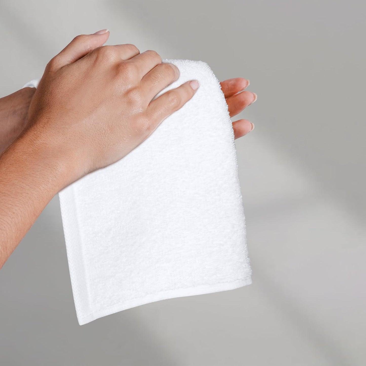 Fast Drying Cotton Washcloths - Soft & Highly Absorbent | 12 x 12 in, White, 24-Pack