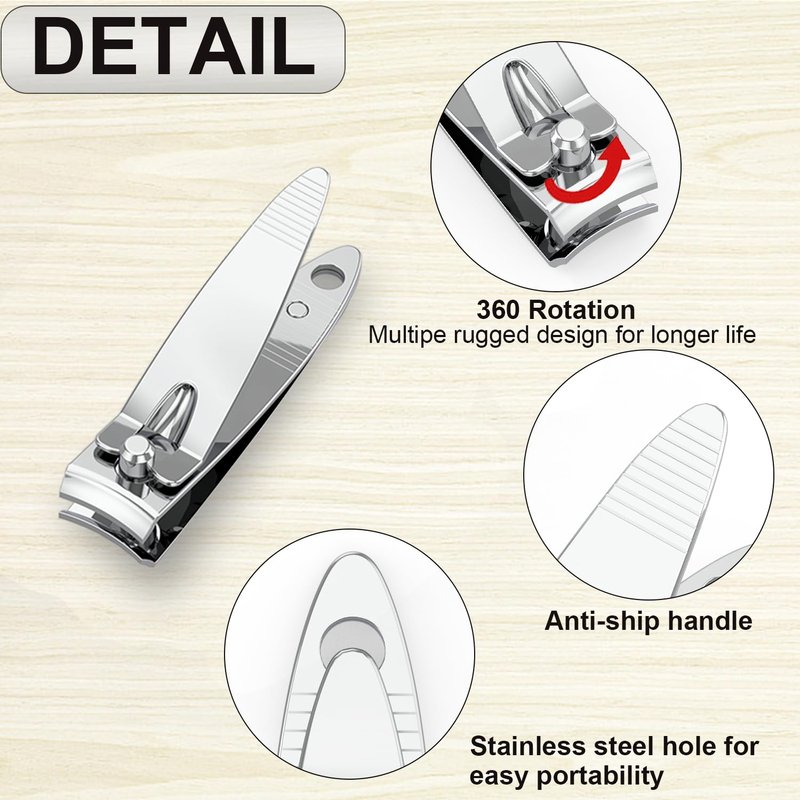 200 Pieces Nail Clippers Flat Toenail Clippers Stainless Steel Toenail Clippers Manicure Pedicure Sturdy Trimmer Set for Men and Women