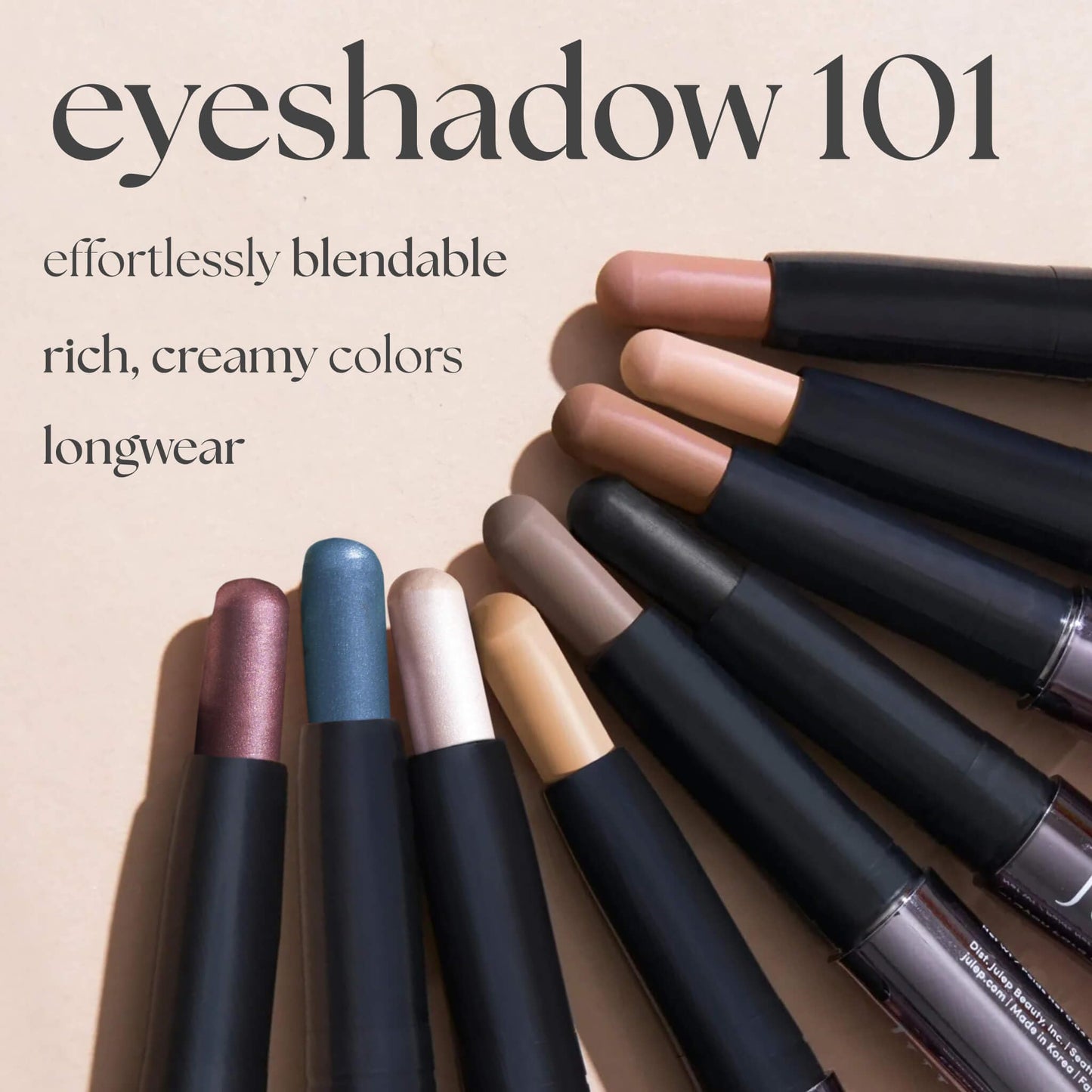 Julep Eyeshadow 101 Cream-to-Powder Waterproof Eyeshadow Stick – Putty Matte – Long-Lasting, Buildable, Crease-Proof, Cruelty Free, Matte Finish with Built-In Smudger