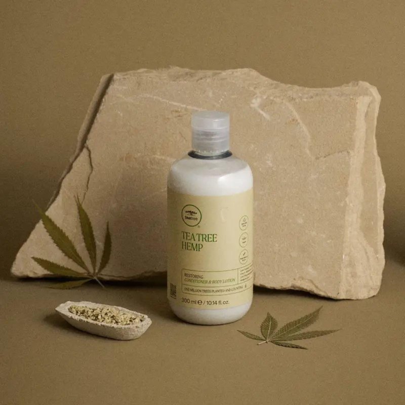 Tea Tree Hemp Restoring Conditioner & Body Lotion, 2-in-1 Hydration, For All Hair Types, 10.14 fl. oz.