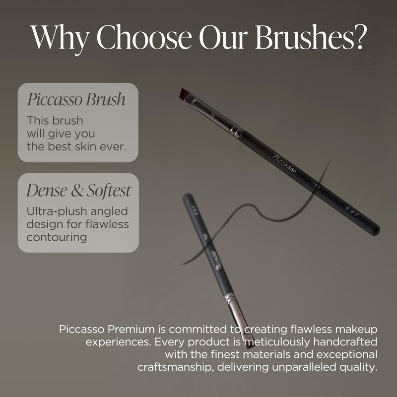 Piccasso 798 Flat Eyeliner Brush – Professional Thin Angled Brush for Gel and Liquid Eyeliner, Soft Bristles for Tightlining and Lash Line, Eye Makeup and Facial Brush from K-Beauty Brand