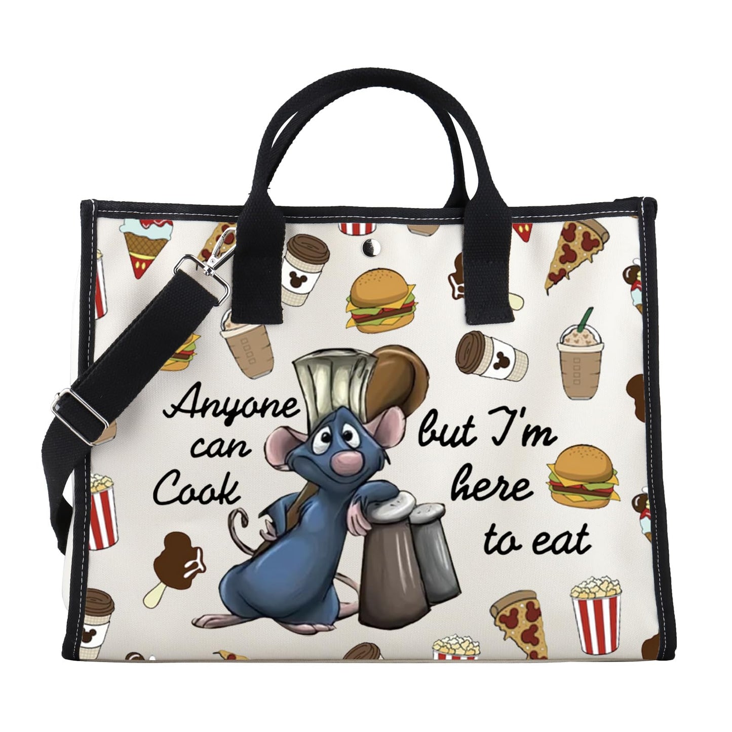 FOTAP Remy Quote Gift Anyone Can Cook Quote Makeup Bag Remy Inspired Zipper Pouch Mouse Chef Cosmetic Bag (anyone cook LT)