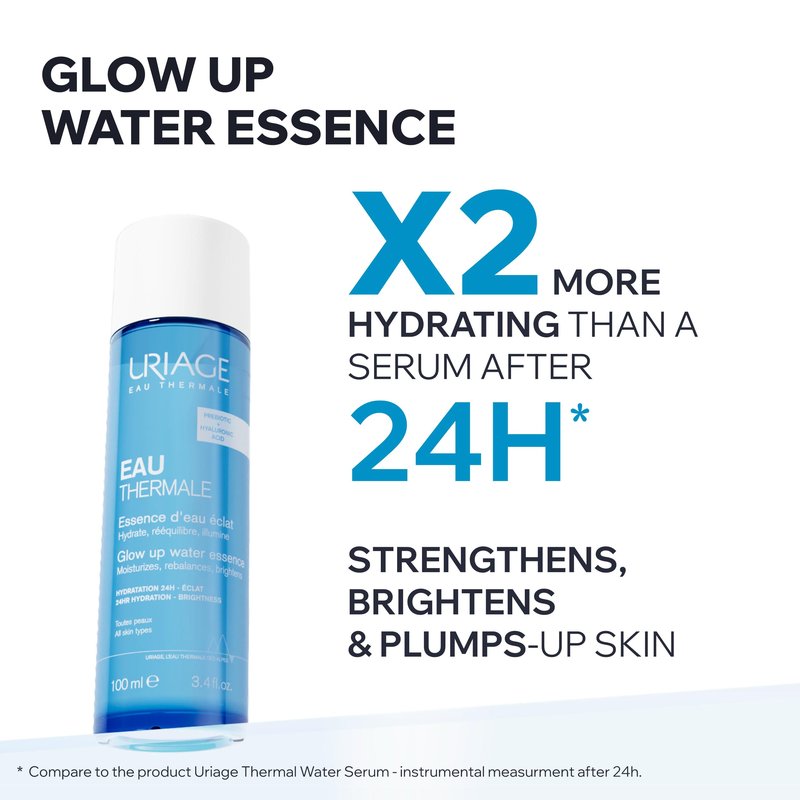 Uriage Thermal Water Essence, Facial Hydration Booster with Hyaluronic Acid & Thermal Water to Moisturize, Brighten and Plump the Skin for 24hrs