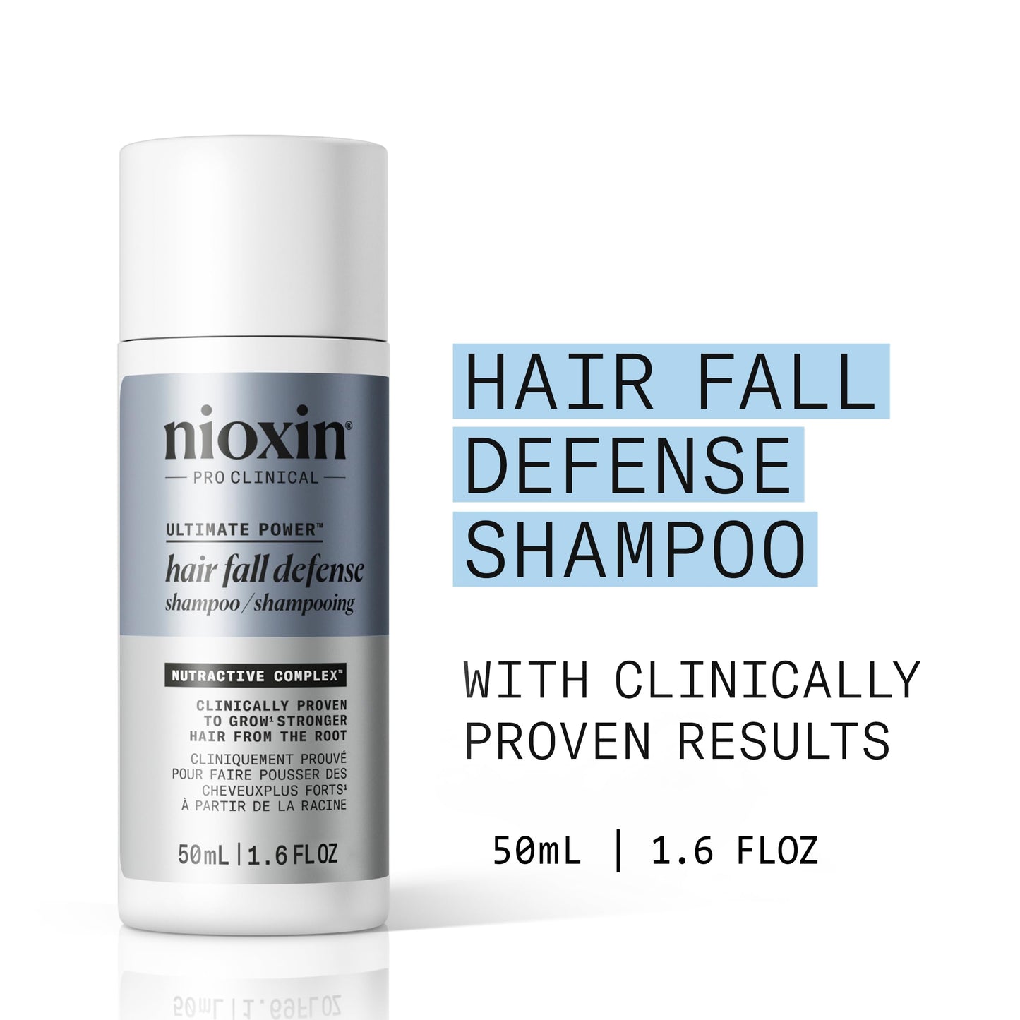 Nioxin Hair Fall Defense Ultimate Power Shampoo | Visibly Less Hair Loss | For Thicker and Stronger Hair | 1.6 Fl Oz | 50mL