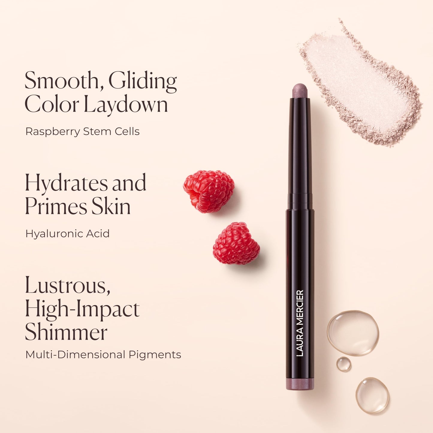 Laura Mercier Caviar Stick Cream Eyeshadow: Shimmer Finish, 24HR Wear, Long Lasting, Rich Color, Easily Blendable and Buildable, Waterproof, Hyaluronic Acid Infused, Eyeshadow Stick Set, Modern Rose